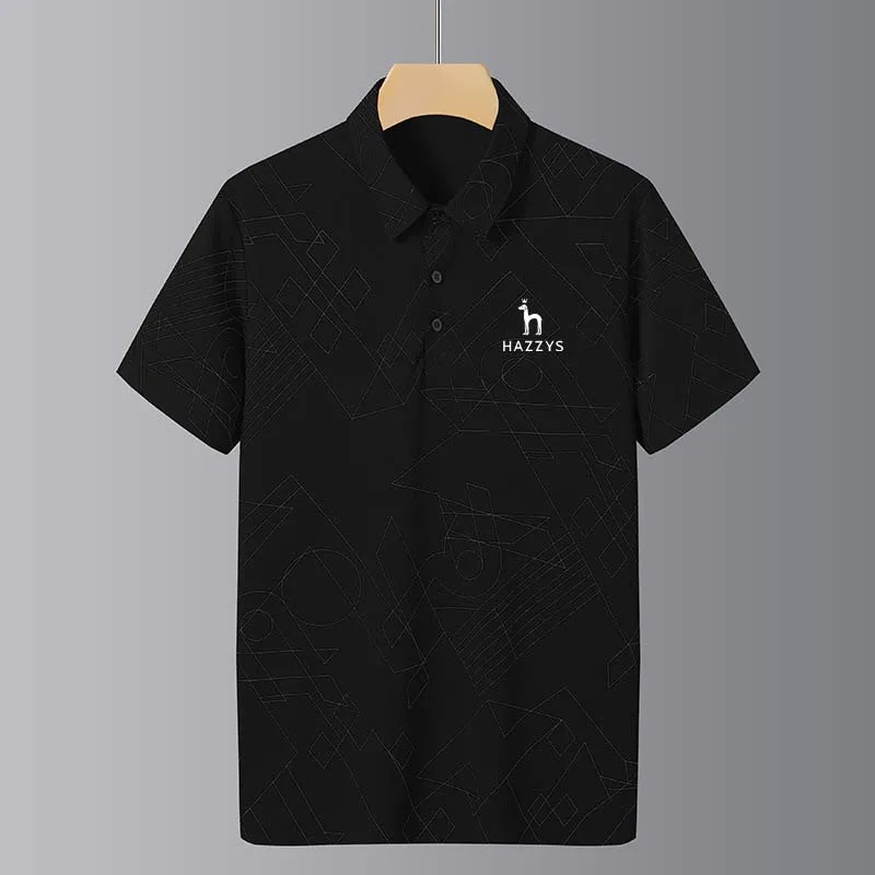 Men's HAZZYS Golf Wear Men Polo Clothing Summer Shirt Design Geometric Patterns Solid Color Short Sleeve Casual  Business Sports