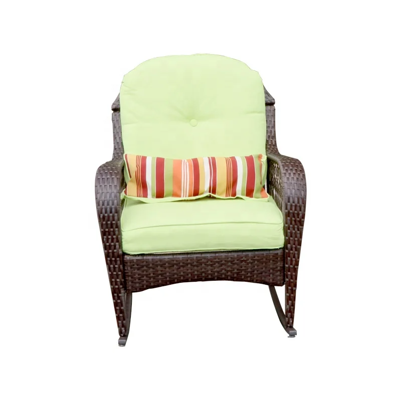 

PE Rattan Wicker Outdoor Garden Patio Furniture elbow Arm Rocking Chair With Cushions 50*70*62/94 CM