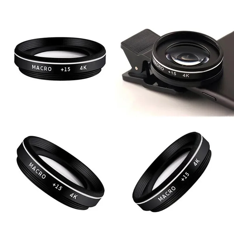 

37MM 15X Macro Lens 4K HD Professional Photography Camera Lens for Eyelashes Diamond Jewelry 30X Macro Lens for Smartphone