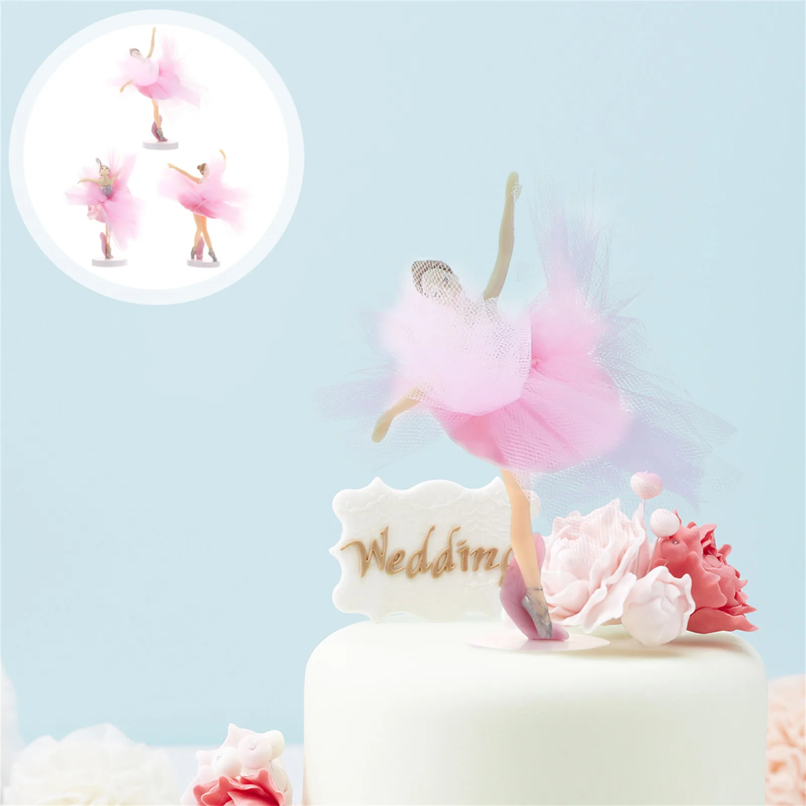 Ballet Cake Girl Cupcake Figurine Statue Toppers Figurines Sculpture Topper Dancer Decorations Ornaments Dancing White Wedding