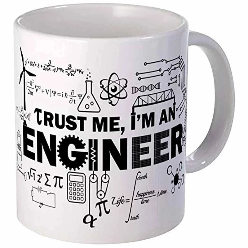 

Engineer Cups Mechanic Coffee Mugs Scientific Technical Office Coworker Gifts Ceramic Coffeeware Tea Teaware Driver Drinkware