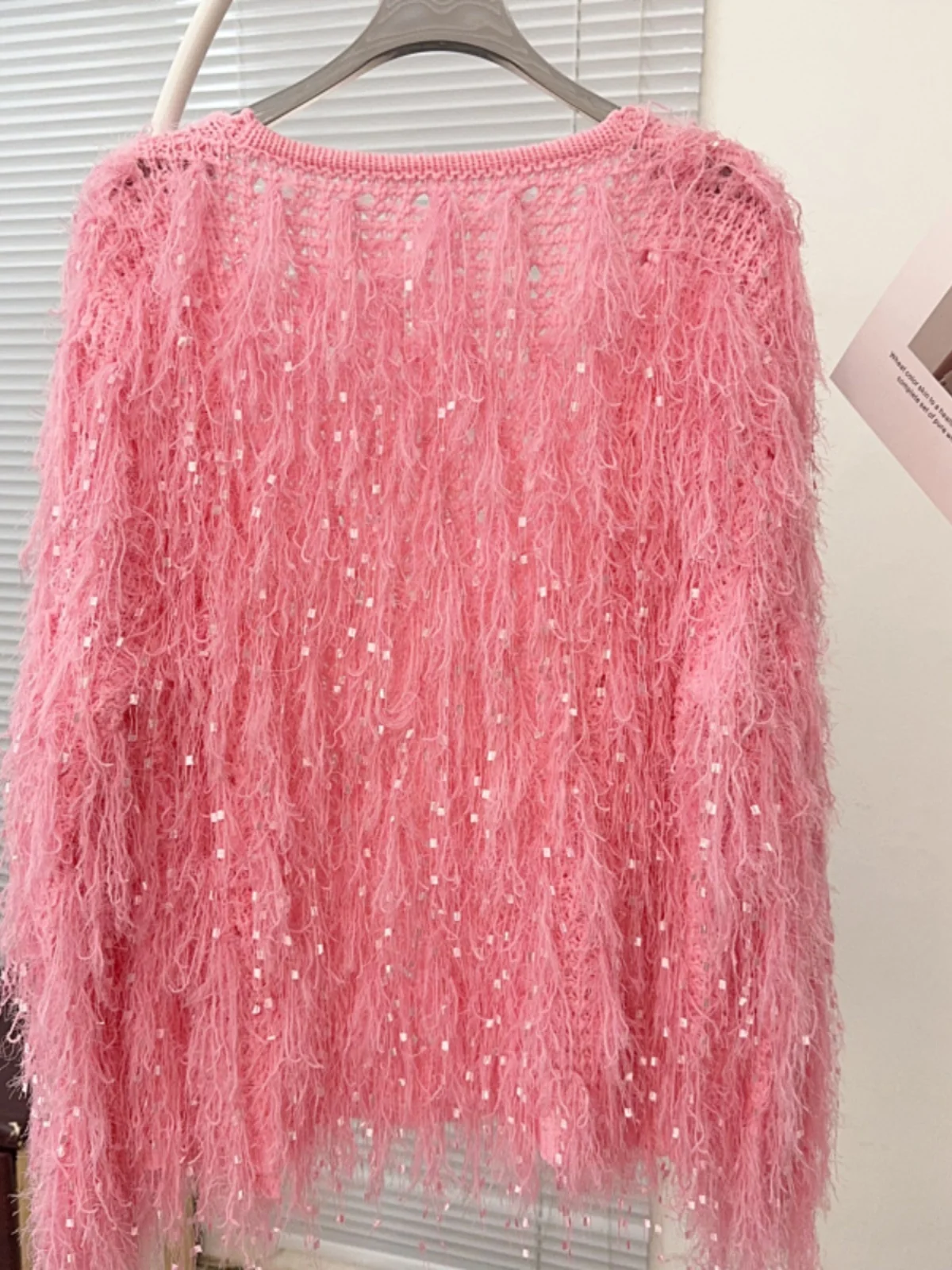 Женский Повседневный вязаный кардиган с кисточками на осень-зиму