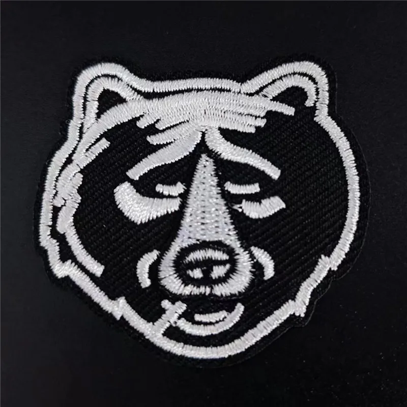 

Clothing Women Men Diy Embroidery Animal Patch Bear head deal with it Iron on patches for clothes Diy Fabric Free Shipping