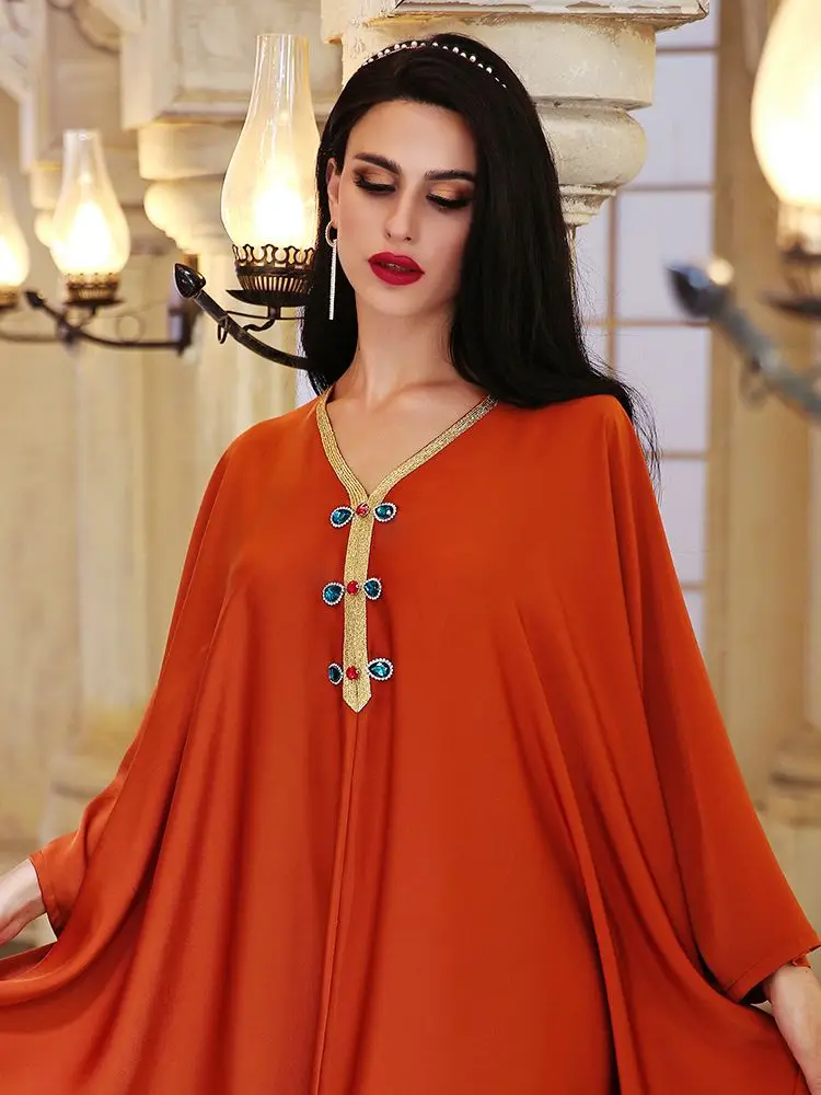 Robe Longue Djellaba Femme African Dresses For Women Kaftan Satin Abaya Dubai Turkey Islamic Muslim Maxi Dress Caftan Marocain