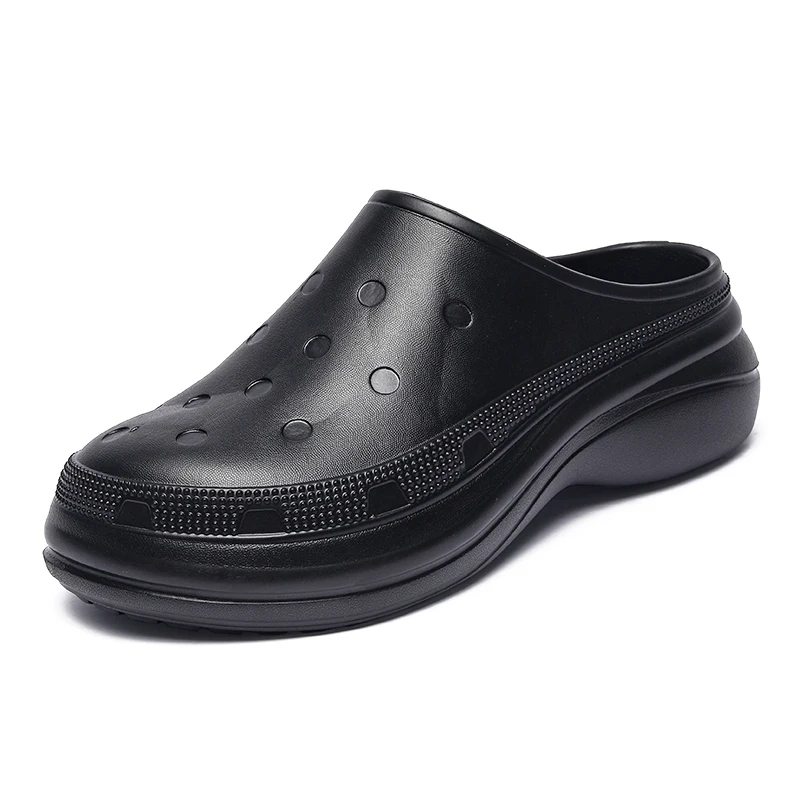 

2024 Summer Unisex Slippers Slip On Breathable Water Beach Clogs Lightweight Thick-Soled Mules For Men Women Plus Size 36-45
