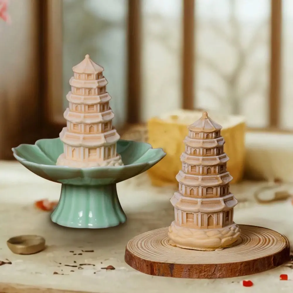 Силиконовая форма в китайском стиле Longhua Tower 3D мягкая для пудинга желе ручная