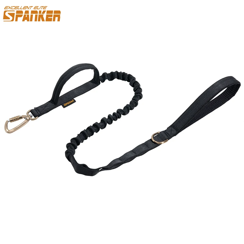 

EXCELLENT ELITE SPANKER Dog Leash Tactical Bungee Pet 2 Control Handles Elastic Leads Rope Dog Training Leashes