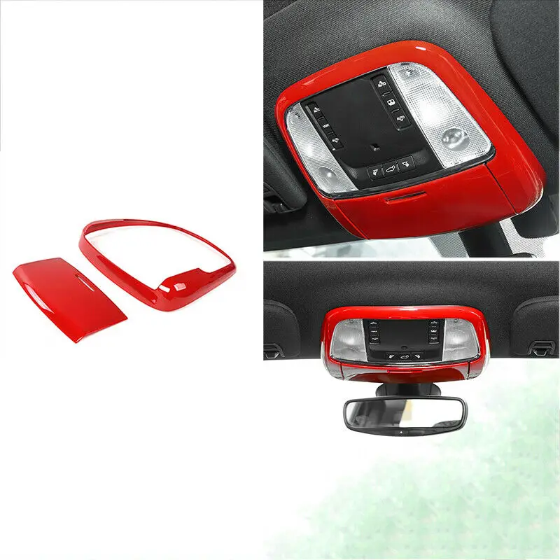 

Fit For Jeep Grand Cherokee 2011-2020 Red Front Reading Light Cover Trim 2X ABS