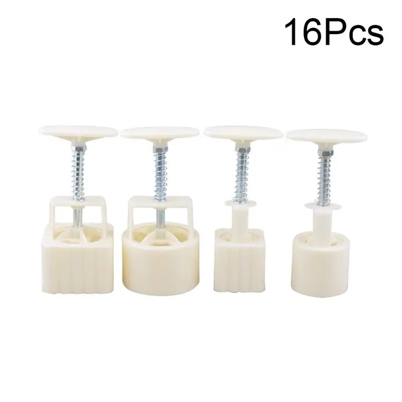 

16 Pcs Mooncake Mold Press 50-100g Round Square Hand-Pressure Moon Cake Mould (4 Pcs Compressor and 12 Pcs Stamps)