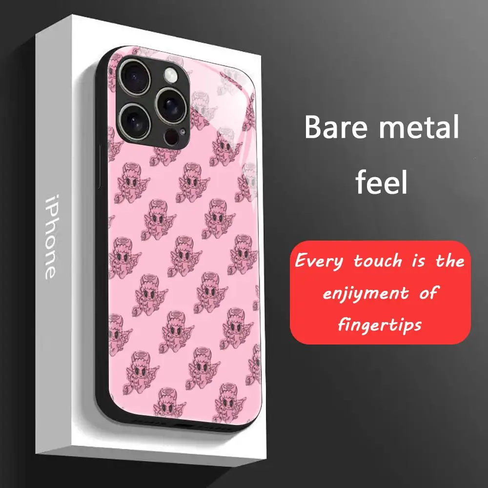 Розовый чехол для телефона Manana K-KaRol iPhone 16 15 14 13 12 11 X XR XS 8 Plus Mini Pro Max стеклянный