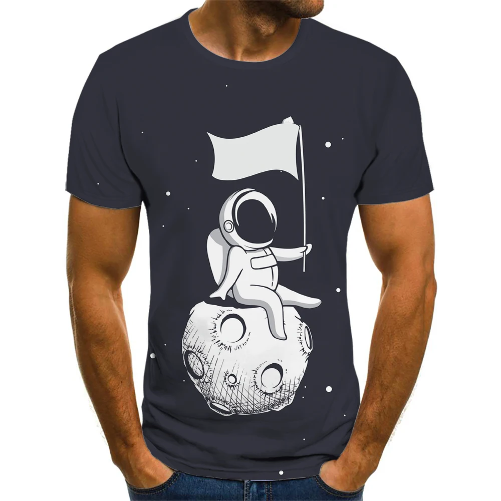 

Space Astronaut Graphic T Shirts For Men Clothing Camisetas Tops Tee Ropa Hombre Streetwear Camisa Masculina Verano Roupas Koszu