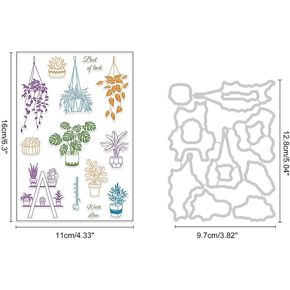 Вырубные штампы в горшке и фотообои для изготовления открыток сделай сам альбом