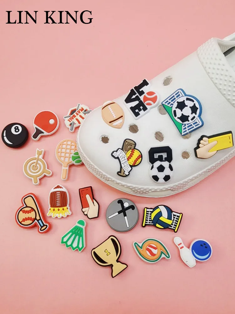 

Lovely Football Baseball Sports Shoe Charms Accessories Funny Shoe Buckle Ornaments Croc Clog Decorations Kids Adult Party Gifts