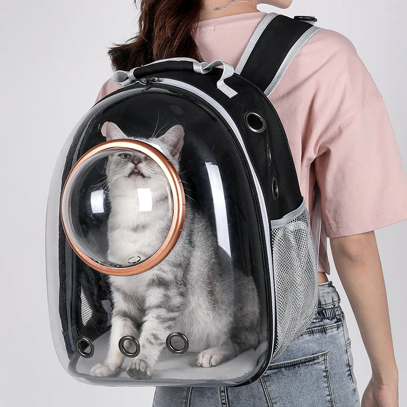 

Pet Backpack Carry-On Travel Bag Breathable Space Capsule Transparent Cat Backpack Portable Cat and Puppy Shoulder Backpack