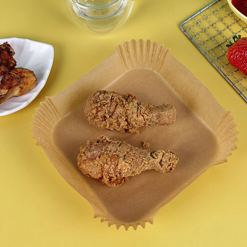 

Paper Air Fryer Liner Baking Liners Square Tray Parchment Basket Disposable Airfryerstick Non Cooking Silicon Silicone Steamer