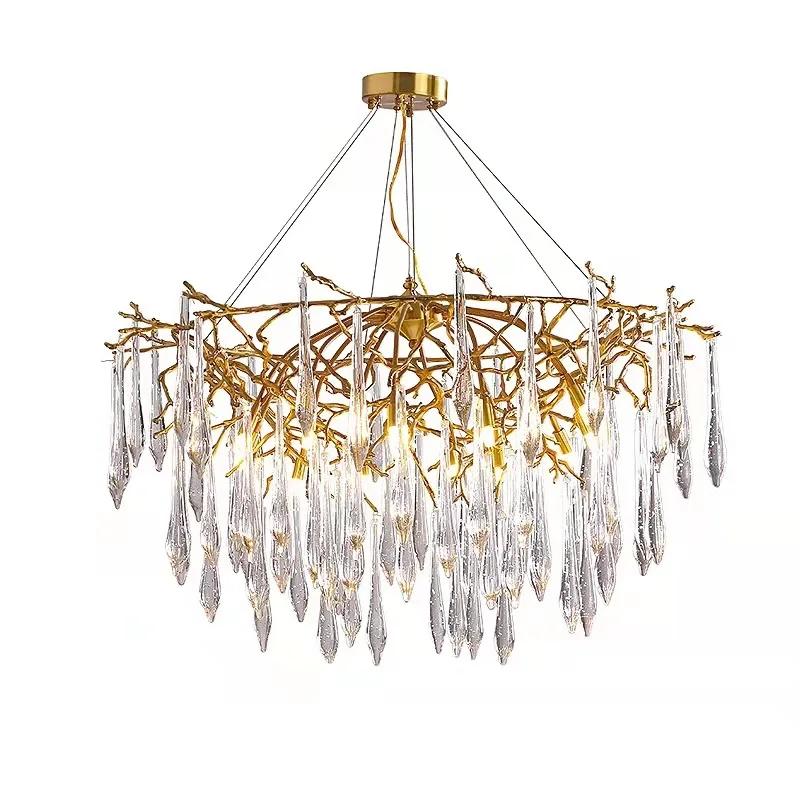 

Nordic Led E14 Crystal Chandelier For Living Room Villa Dining Room Pendant Lamp Loft Romantic Creative Home Decor Hanging Light