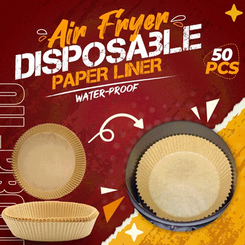 

50pcs 16cm Air Fryer Disposable Paper Liner Non-Stick Mat Parchment Wood Pulp Steamer Round Paper Liner Dropshipping