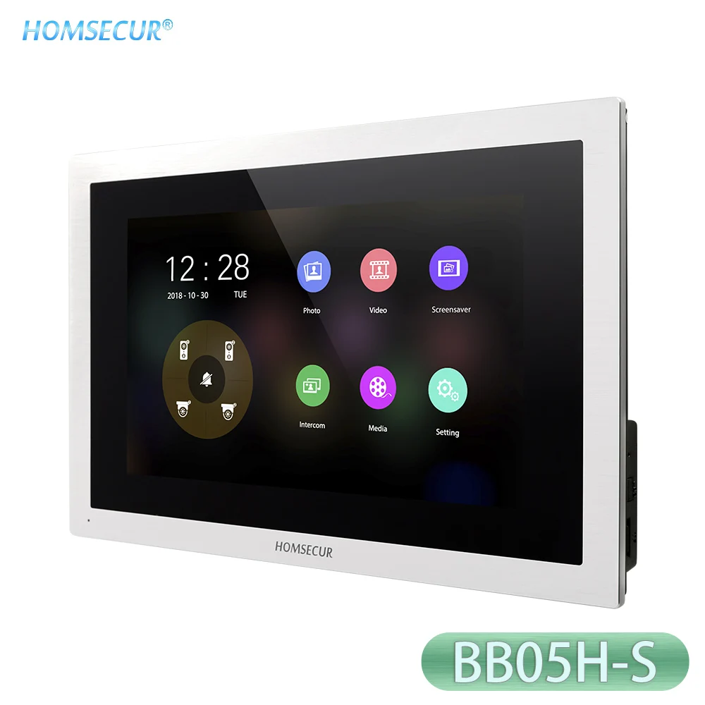 

HOMSECUR 4 Wire 10" Touch Screen Monitor (EN/RU/FR/DE/PL/UA Menu Languages Adjustable) for HDK Series Doorphone Intercom System