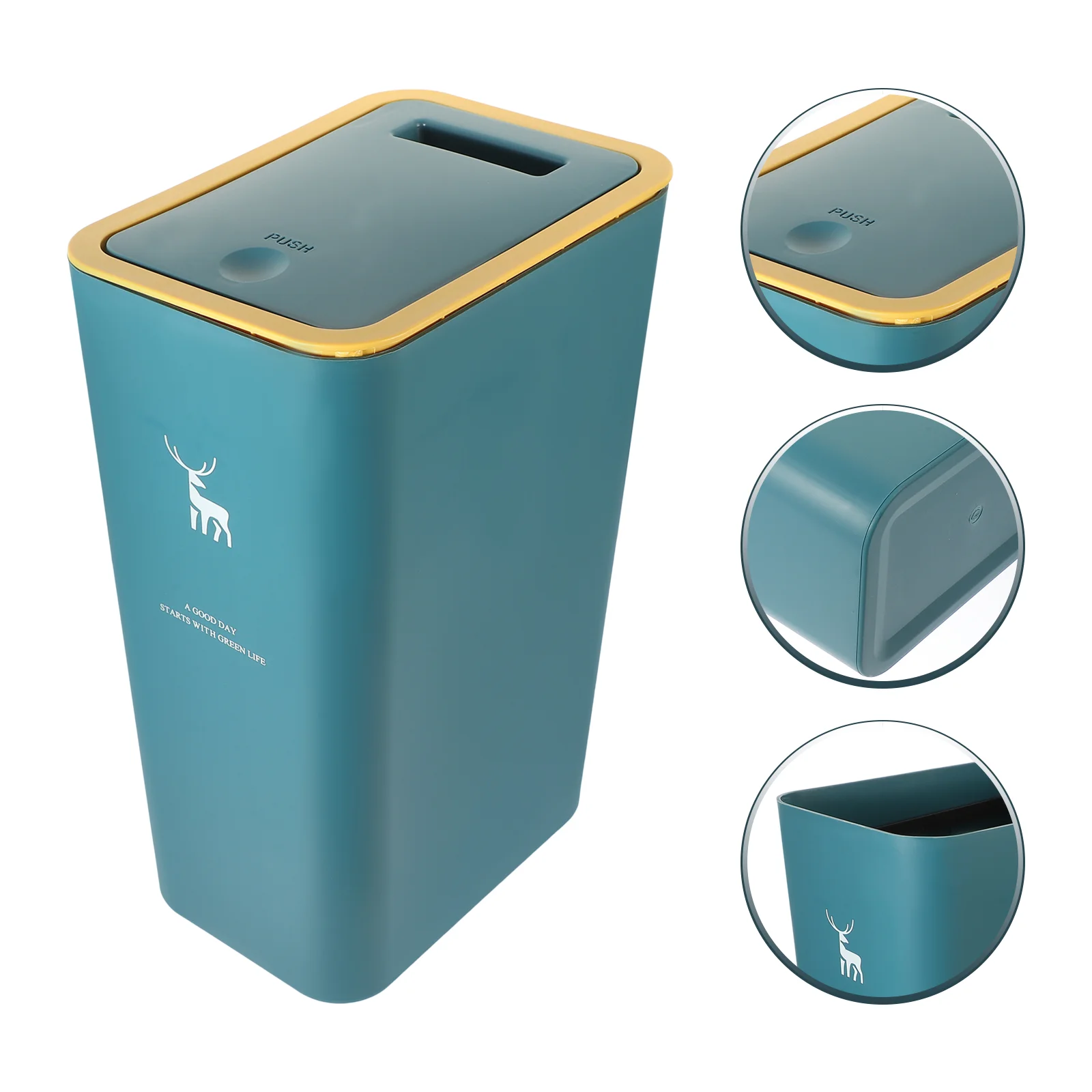 

Waste Basket Lid Bathroom Bin Garbage Can Thicken Trash Plastic Pp Dogproof Office