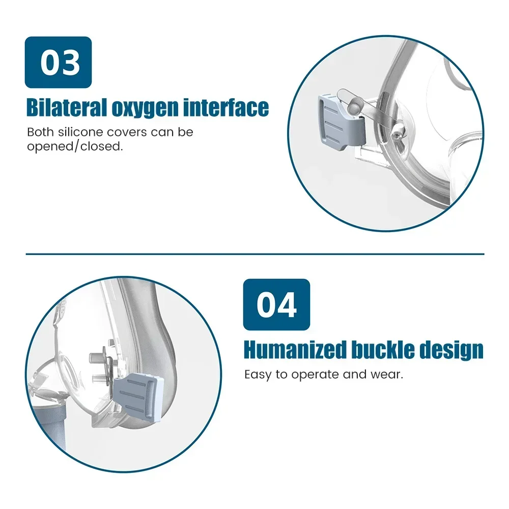 Фото CPAP Маска CPAP APAP Полнолицевая маска для лица, носа, рта, против храпа, апноэ во сне, спасательная маска для лица, без выхлопного отверстия №4
