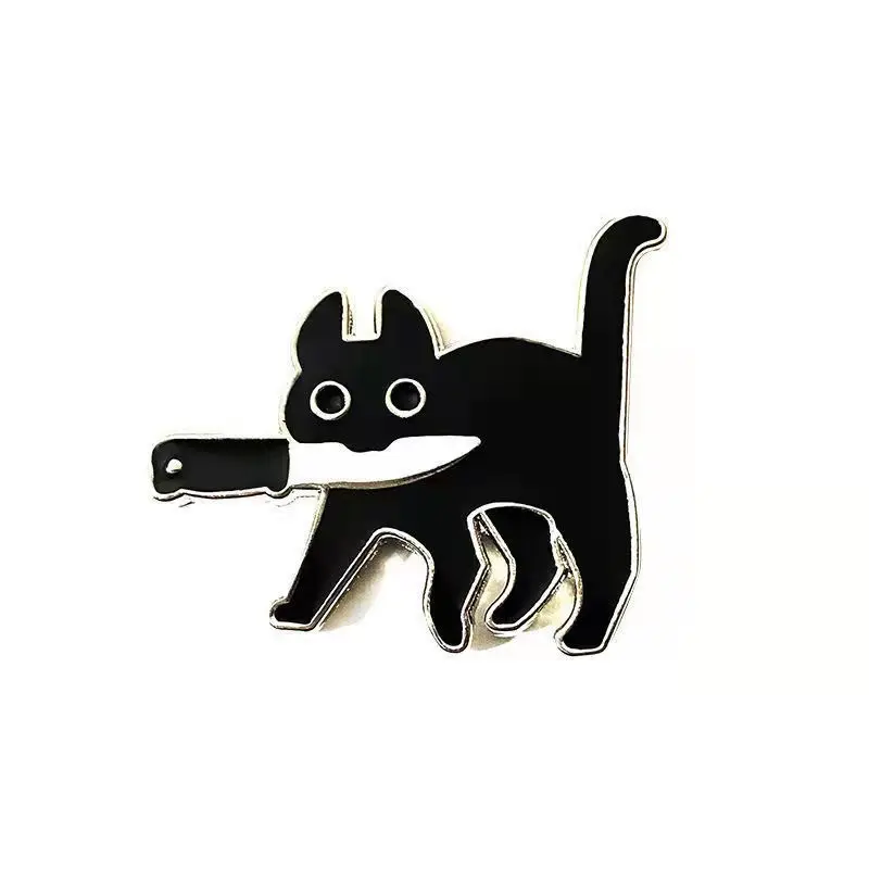 

Cartoon Creative Black Cat Modeling Pop-Enamel Pin Lapel Badges Brooch Funny Fashion Jewelry anime pins