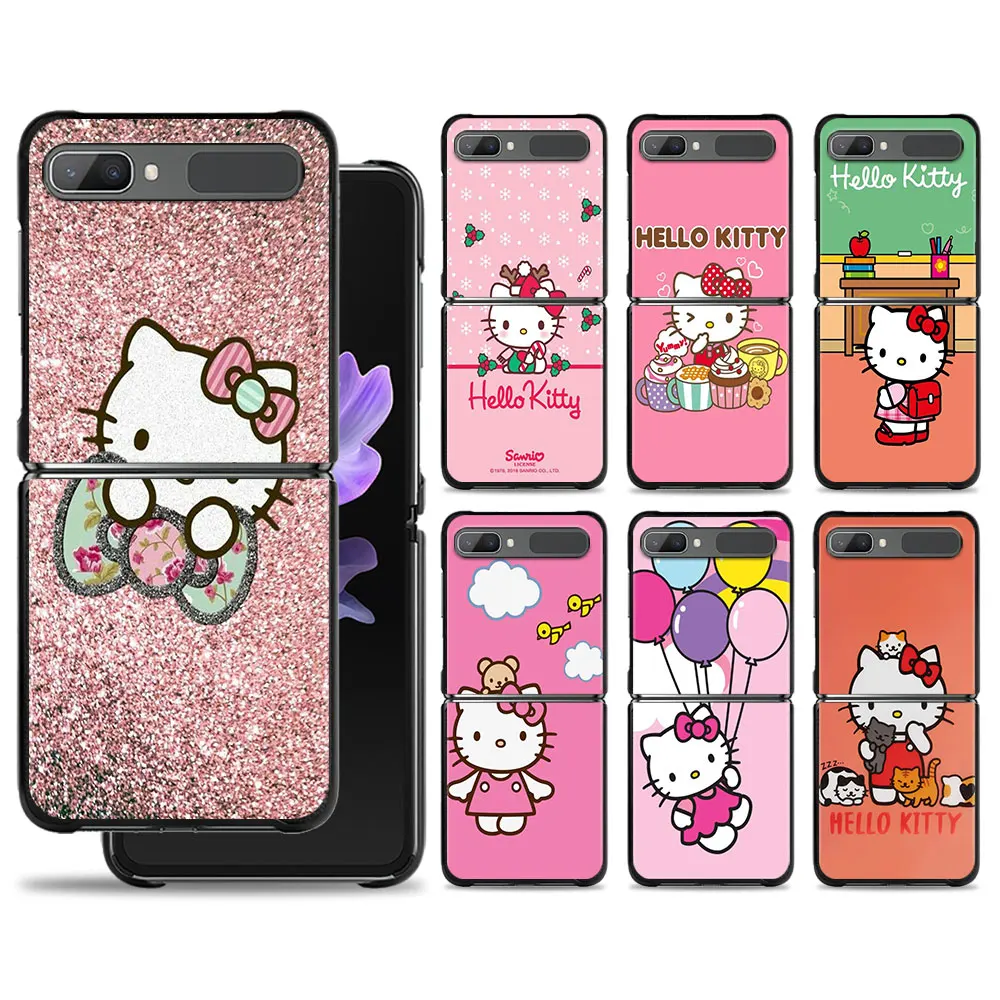 

Hello Kitty Beautiful Bow Phone Case For Samsung Galaxy Z Flip Z Flip3 5G Z Flip4 Hard PC Matte Shell