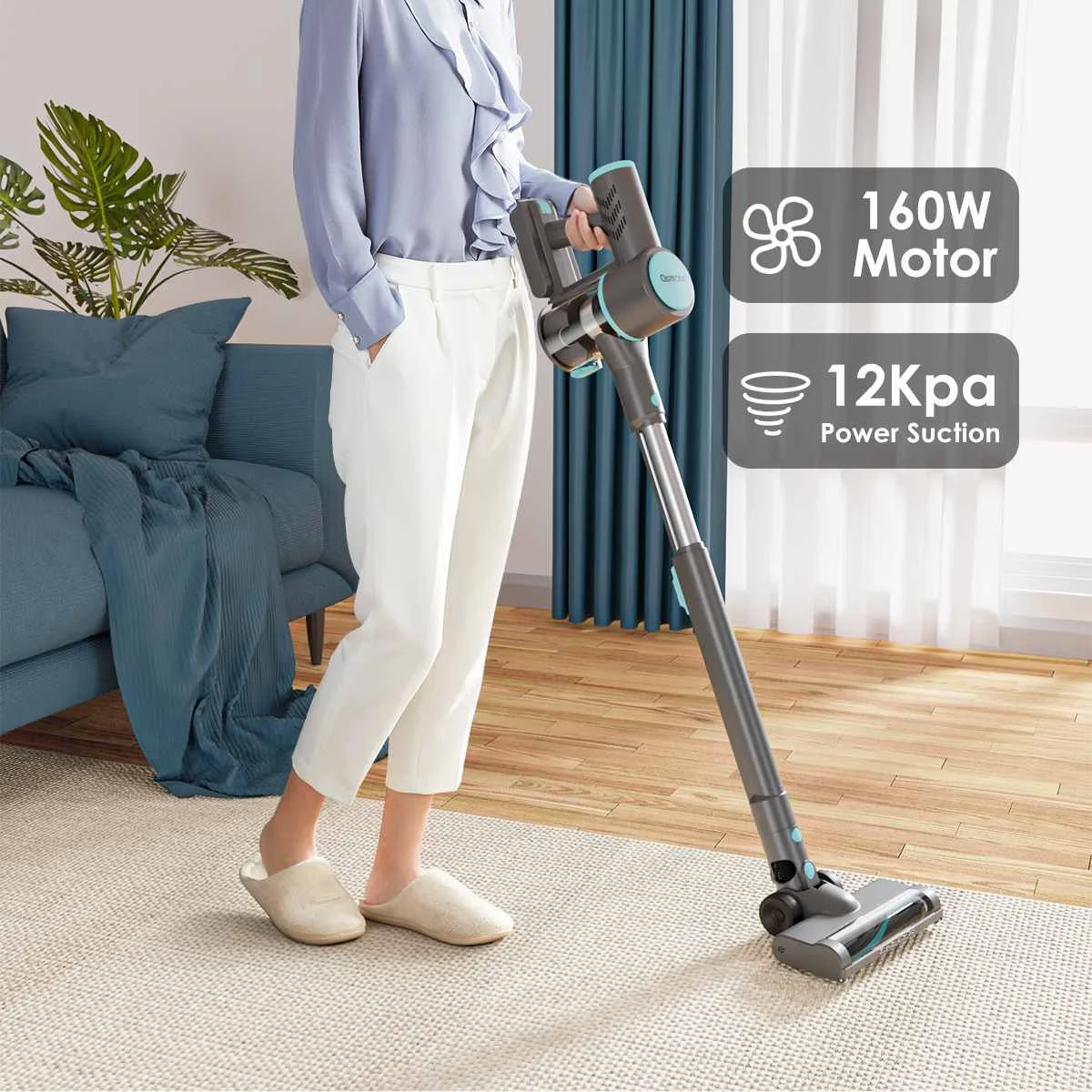 

4 в 1 беспроводной ручной пылесос 12kPa160W со съемной батареей, электрический беспроводной пылесос для дома и автомобиля, удаление клещей, пылес...