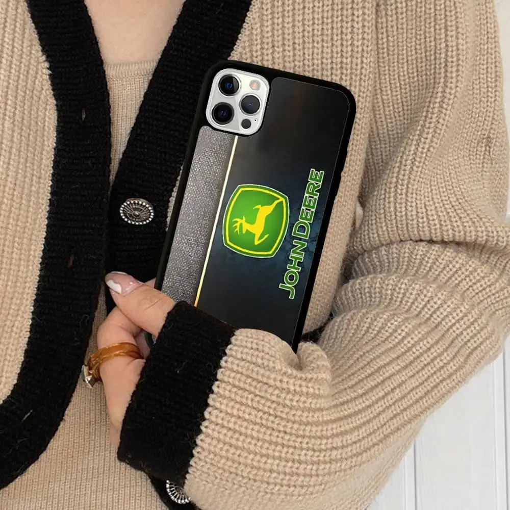 Фото Зеленый чехол Green J-John Truck D-Deeres для iPhone 17 16 Pro Max Air 15 14 13 12 Mini Plus 11, жесткий чехол из ПК+ТПУ для телефона №3