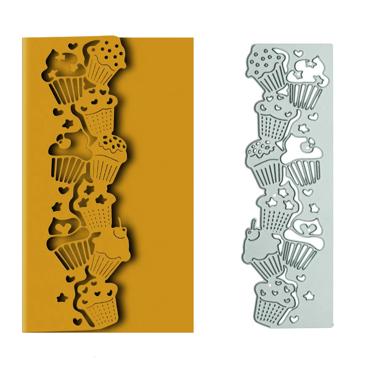 

Metal Die Cuts For Scrapbooking Muffin Cupcake Pattern Postcard Card Edge Border Decorating Paper Cutter Handcraft Decor Stencil