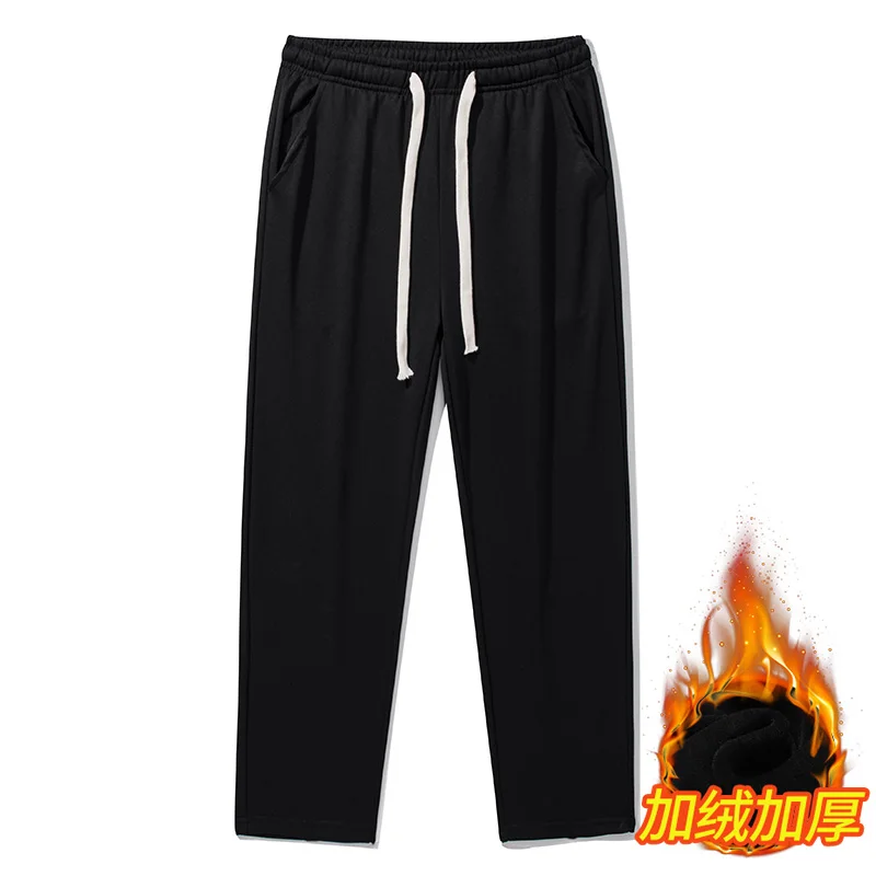 Men Long Pants Autumn Winter Mens Casual Fleece Sweatpants Soft Sports Pants Jogging Solid Color Pants Running Casual Trousers