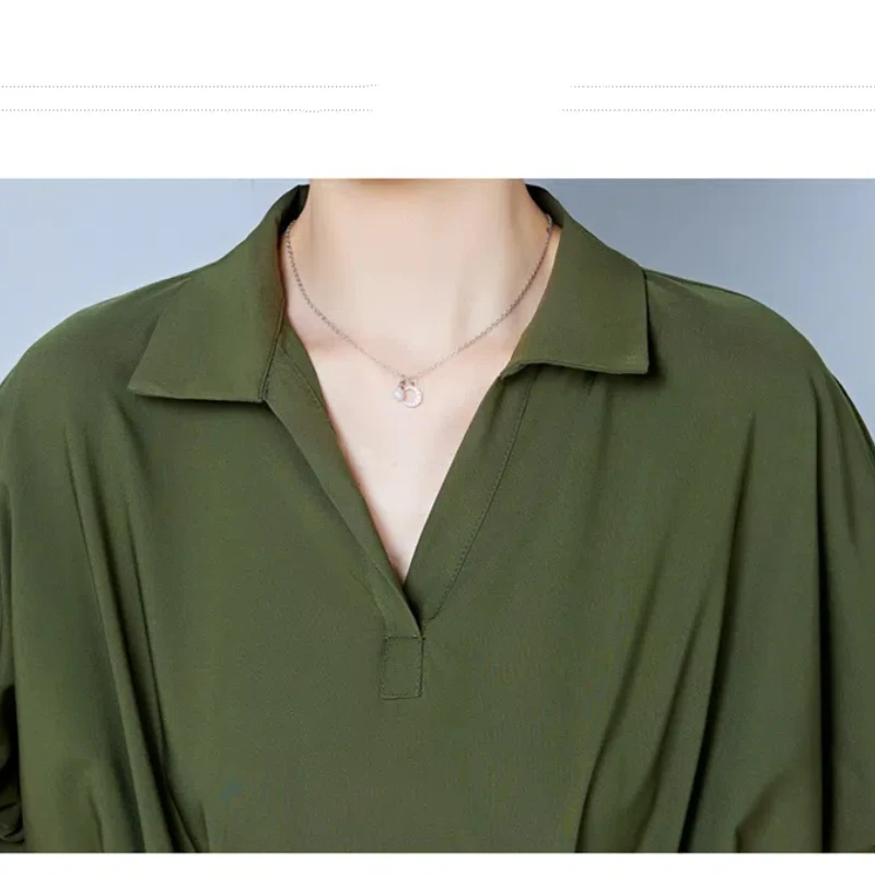 Женская одежда летний Однотонный пуловер Элегантная футболка с отложным