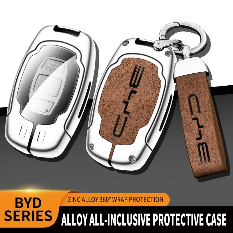 

Zinc Alloy Car Smart Remote Key Fob Case Full Cover Protector Shell Bag For BYD Song Sirui G6 Qin E5 Old S7 Keychain Accessories