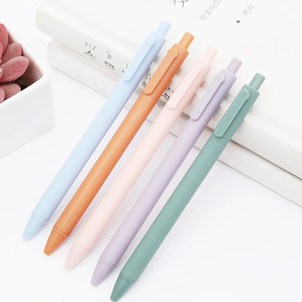 

500 Pcs Cute Macaron Color Retractable Gel Pens Black Ink Smooth Writing 0.5mm Student School Office Stationery Custom Logo Name