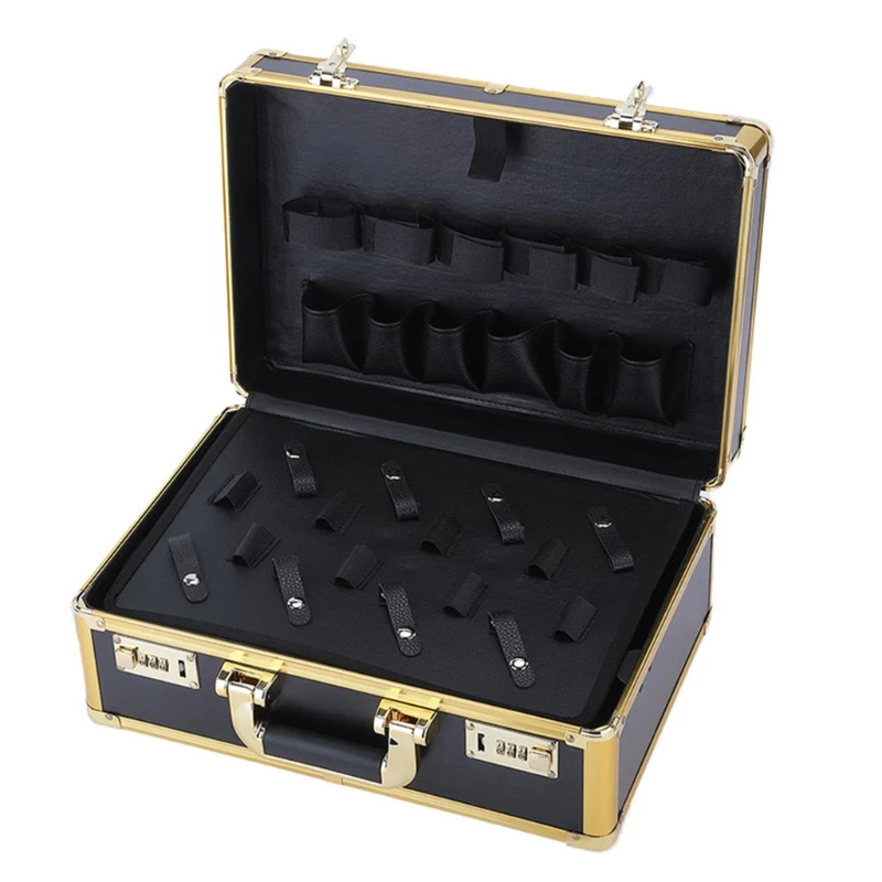 

Barber Carrying Case Storage Toolbox Retro Portable Salon Bag Password Lock Suitcase Box Hair Styling Organizer Drop Shipping