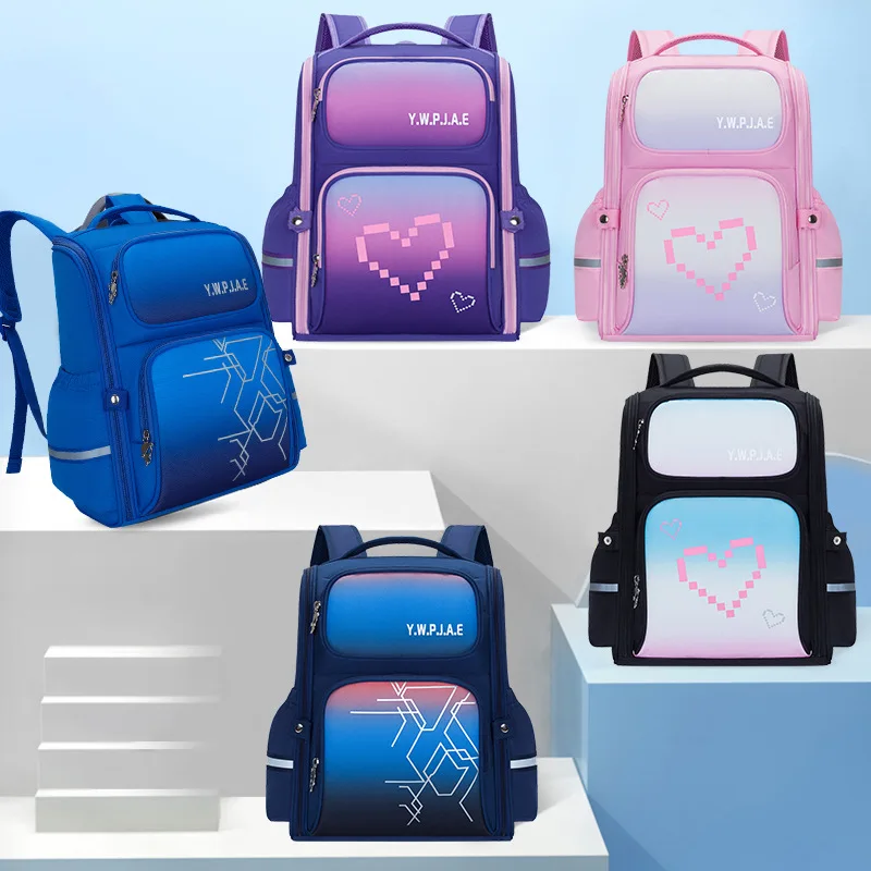 Детские школьные ранцы, водонепроницаемый рюкзак для начальной школы, Детская сумка на плечо, светящиеся полосы безопасности