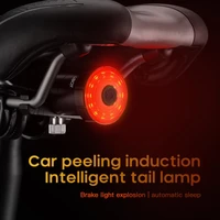 bicycle night riding taillight intelligent brake induction rear lamp usb rechargeable mountain road bike smart sensor flashlight