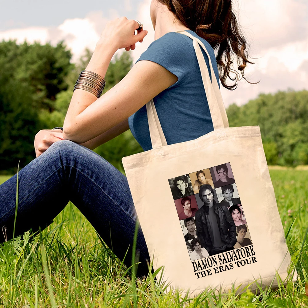 Женская Холщовая Сумка-тоут с принтом Дневники вампира