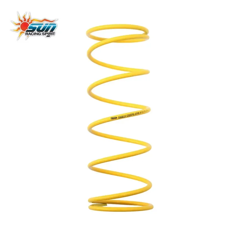 Фото Новая Желтая Центральная Пружина SUN Racing для Скутера CLICK125, 1200 об/мин, Прочная, Плавная Работа, Производство Тайвань, для Модернизации/Обновления №1