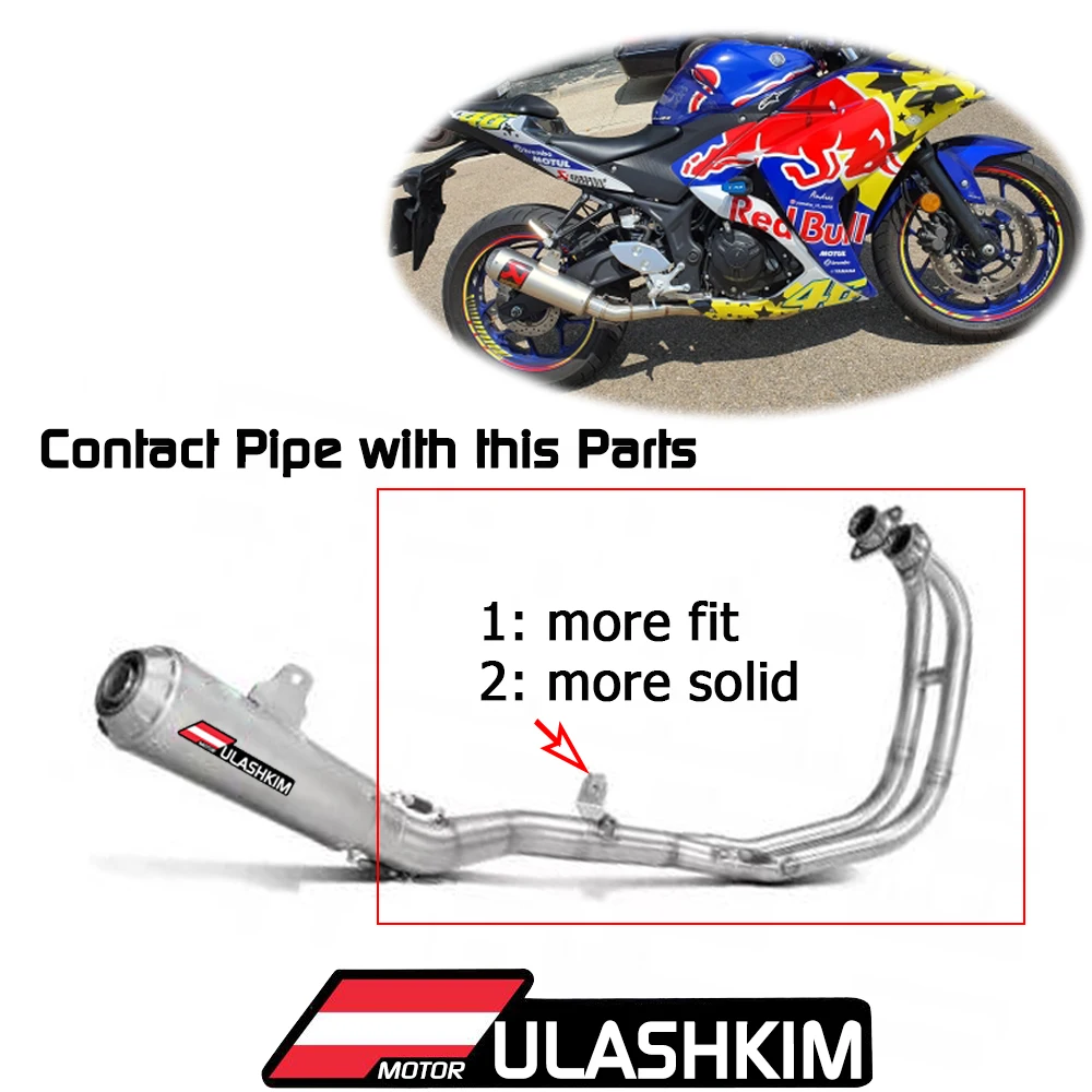 For Yamaha YZF R3 R25 YZF-R3 MT03 MT-03 2014 To 2021  Motorcycle Exhaust Middle Bend Link Pipe Muffler Slip-On