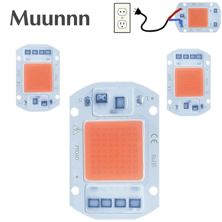 

LED COB Chip Grow Light Phyto Lamp AC 220V 110V 50W 30W 20W Full Spectrum No need driver For Growth Flower Seedling Plant