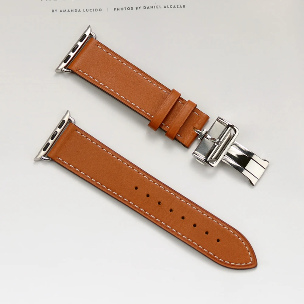 For Apple Watch Band Ultra 49mm 44 40 45 41 42 38mm Genuine Leather Correa Bracelet Apple Watch Strap 8 7 6 5 4 3 SE for iWatch