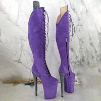 leecabe 23cm9inches pole dancing shoes high heel platform boots closed toe pole dance boots