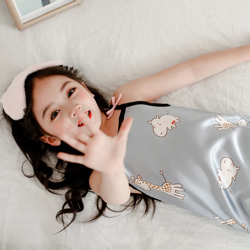 Новая юбка на подтяжках для девочек 2022 ночная рубашка спальни с бантом удобная