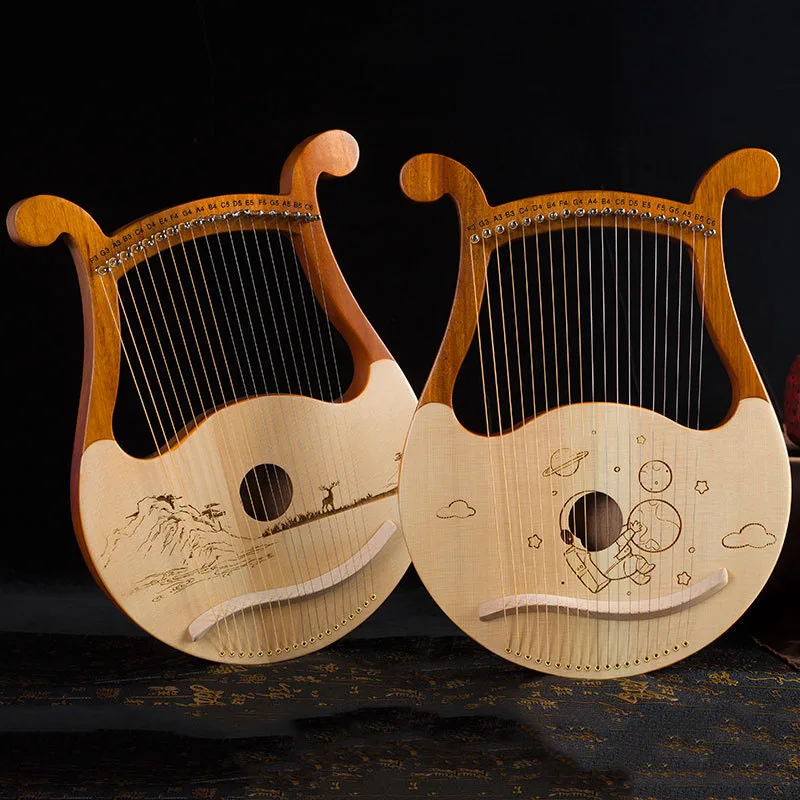 

Traditional Solid Wood Lyre Harp 19 Strings Lira Children Jaw Harp 21 Strings Classical Saiteninstrumente Instruments Musical