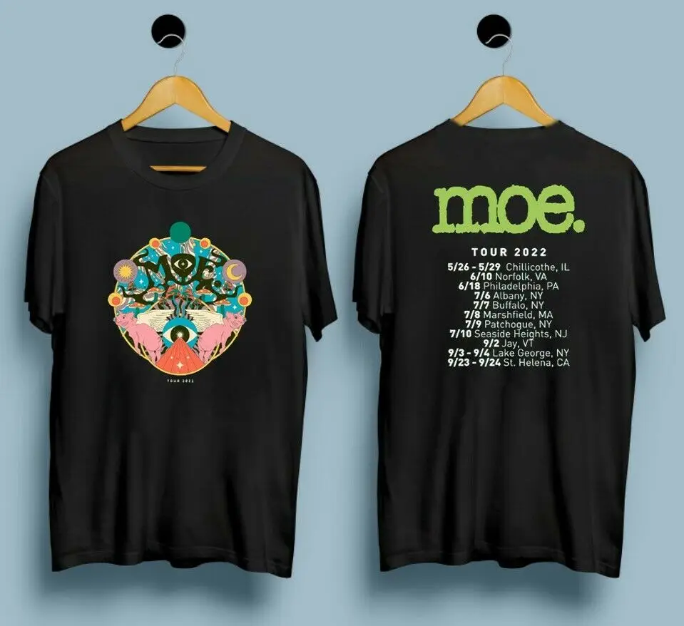 

HOT!! Moe Tour 2022 T shirt 2022 Tour Concert Black T-Shirt Men's Cotton S-3XL