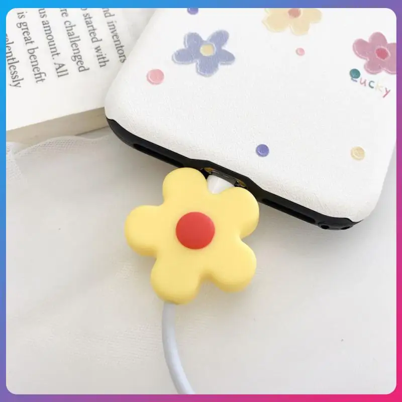 

Защитный чехол для зарядного устройства с защитой от разрывов, милый защитный рукав для кабеля передачи данных, Цветочная защита для проводов, офисные аксессуары, мини
