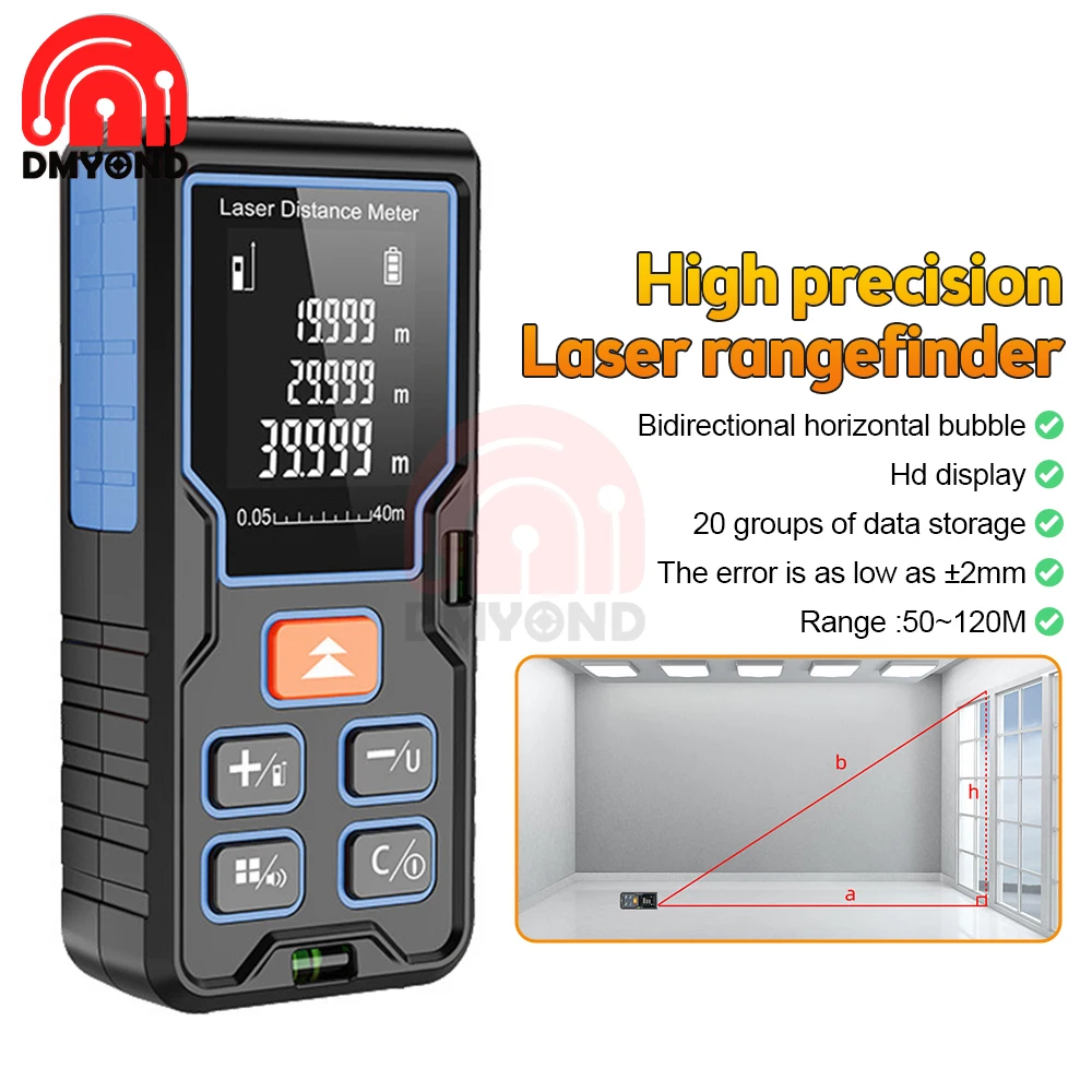 

Handheld Laser Rangefinder Distance Meter 40M 50M 60M 80M Laser Tape Build Measure Device Electronic Ruler