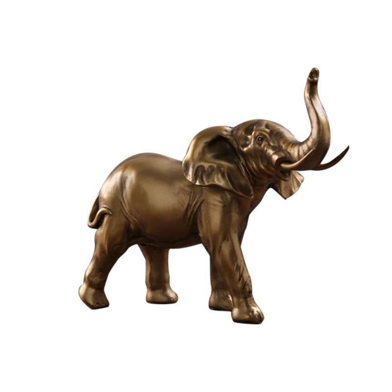 

Статуя золотого слона из смолы, статуя фэн-шуй, элегантная скульптура слона в багажнике, поделки, фигурка животного на удачу, Декор для дома