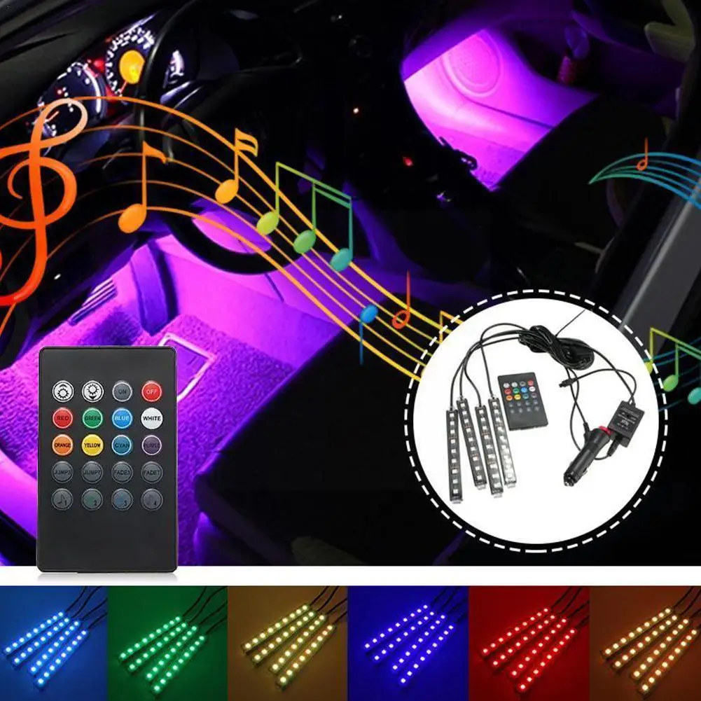 

Car Voice Control Led Atmosphere Lamp Foot Lamp Car Colorful Lamp Lamp Decorative Atmosphere Interior K2e8