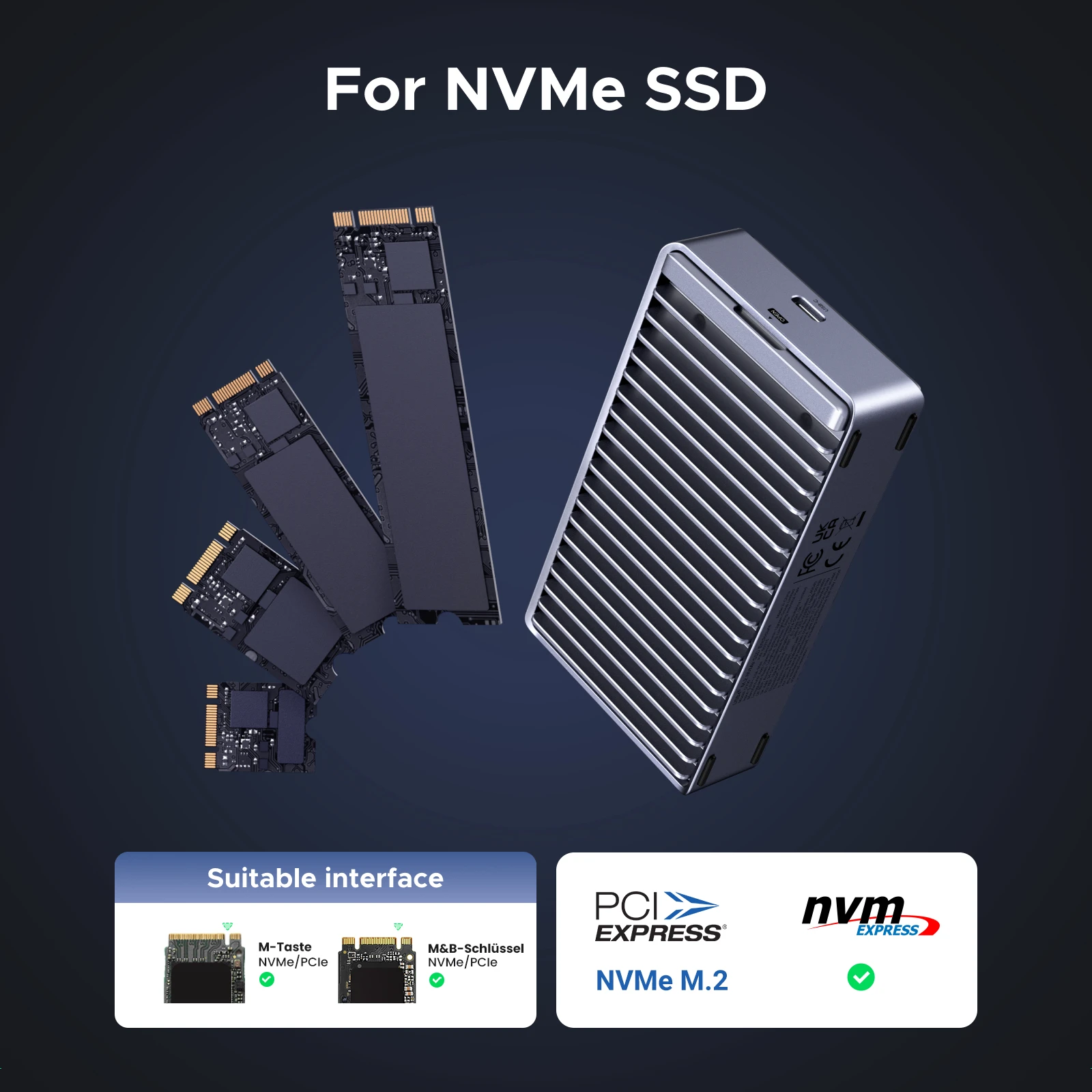 Фото UGREEN 40 Гбит/с M2 SSD-корпус USB4 NVMe, совместимый с SSD-корпусом Thunderbolt M.2 NVMe для Mac Mini M4 MacBook Pro №5